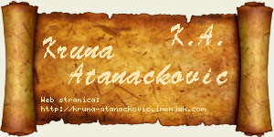 Kruna Atanacković vizit kartica